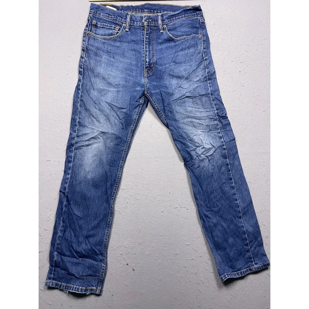 Levi's 505 Regular Fit Jeans Cotton Denim Blue W34 L30 Mens